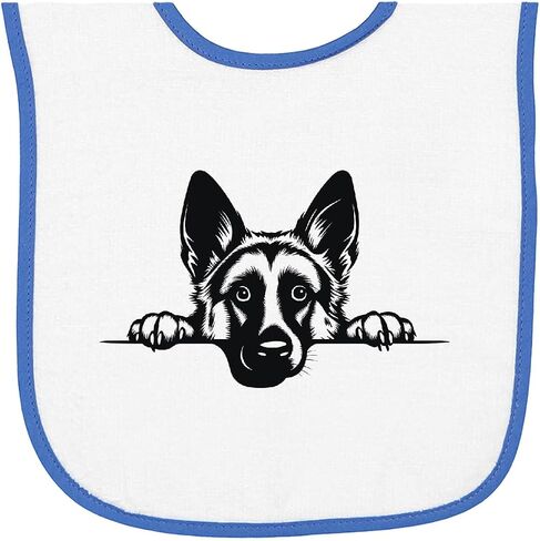 inktastic Peeking German Shepherd Baby Terry Cloth Bib in Saudi Arabia