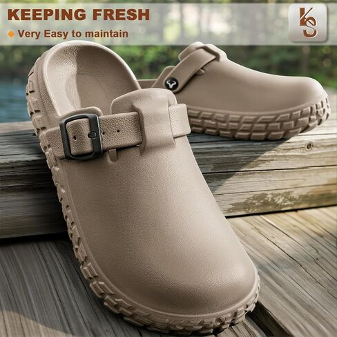 KEMISANT Men Clogs,EVA Mules Sandals Nurse Garden Shoes Unisex Arch Supportive Adjustable Fit Unslip Lightweight in Saudi Arabia