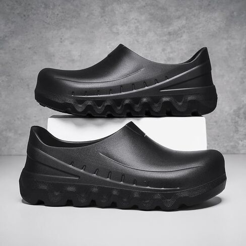 Slip-Resistant Work Clogs, Non-Slip Kitchen Shoes, Waterproof Black in Saudi Arabia