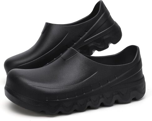 Slip-Resistant Work Clogs, Non-Slip Kitchen Shoes, Waterproof Black in Saudi Arabia