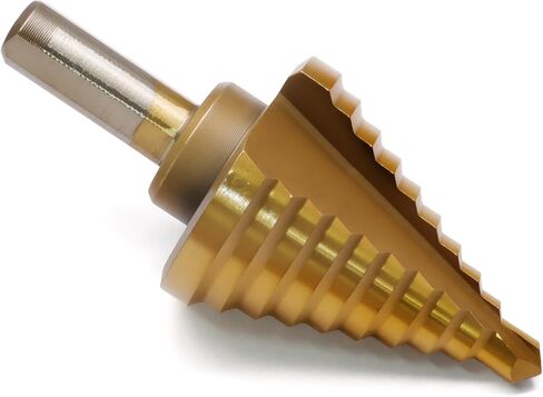 Uenhoy Titanium Step Drill Bit 1/4 إلى 1-3/8 بوصة، 10 أحجام لقم مخروطية للحفر الفولاذية عالية السرعة لقطع الحفر، HSS فتحة متعددة الأحجام صعدت Unibit للصفائح المعدنية والبلاستيكية in Saudi Arabia