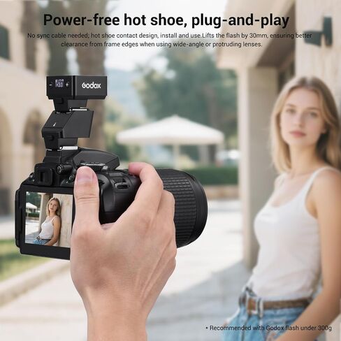 دعامة تمديد حذاء فلاش Godox TR-N TTL لنيكون، حامل عالمي لـ Godox iT30Pro iT20 iT22 IM20 IM22 IM30 مع إمالة 0-90 درجة، حل الضوء القاسي لفلاش صغير أقل من 300 جرام in Saudi Arabia