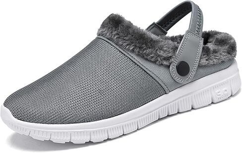 CERYTHRINA Men's Women's Fur Lined Clogs Warm Winter Garden Shoes Indoor Outdoor Slip-on Walking Slippers in Saudi Arabia