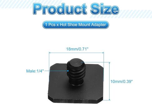 PATIKIL Hot Shoe Adapter 1/4" Male, 1 Pcs Hot Shoe Mount Adapter Camera Mount Screw Camera Video Light Converter for Microphone Holder Accessories 0.39x0.71x0.71 Inch in Saudi Arabia