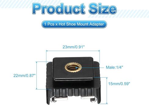 PATIKIL Hot Shoe Adapter 1/4" Male, 1 Pcs Hot Shoe Mount Adapter Camera Mount Screw Camera Video Light Converter for Microphone Holder Accessories 0.59x0.91x0.87 Inch in Saudi Arabia