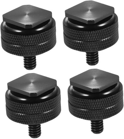 DOITOOL 4 PCS Hot Shoe Mount Adapter with Dual Nuts for DSLR Camera Rig Tripod Screw Adapter Compatible with Flash Microphone Monitor LED Light Easy Hand Installation in Saudi Arabia