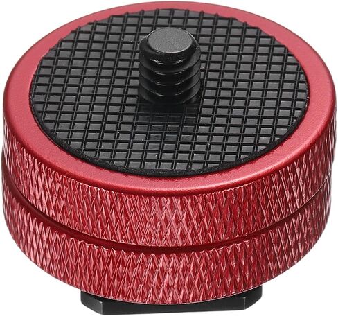PATIKIL Hot Shoe Adapter 1/4" Male, 1 Pcs Hot Shoe Mount Adapter Camera Mount Screw Camera Video Light Converter for Microphone Holder Accessories 1.06x1.3x1.3 Inch, Red in Saudi Arabia