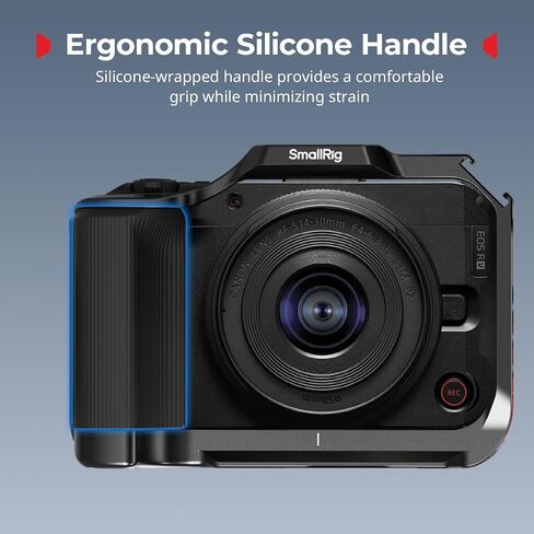 قفص كاميرا SmallRig R50 V لكاميرا Canon R50V، قفص كامل مع قبضة سيليكون، مقبض علوي لـ ARRI، مشبك كابل لـ HDMI، حذاء بارد مدمج، لوحة QR لـ Arca، مقابس QD، تصوير عمودي (أسود) -5766 in Saudi Arabia
