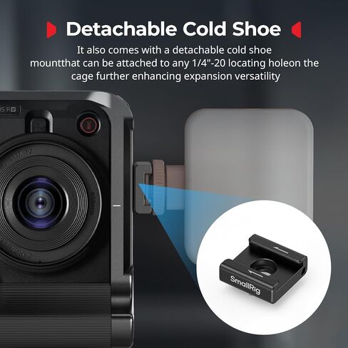 قفص كاميرا SmallRig R50 V لكاميرا Canon R50V، قفص كامل مع قبضة سيليكون، مقبض علوي لـ ARRI، مشبك كابل لـ HDMI، حذاء بارد مدمج، لوحة QR لـ Arca، مقابس QD، تصوير عمودي (أسود) -5766 in Saudi Arabia