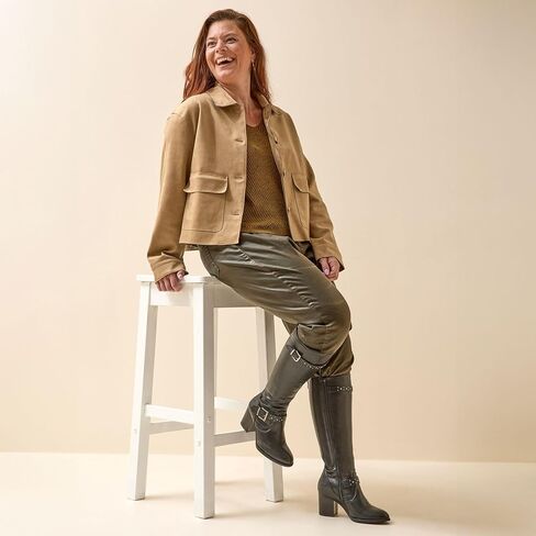 CHRYSTEL Model – Women's Tall Boots Wide Calf Vario XL/2XL – Double Removable Insole, 7 cm Heel – YKK Zip Closure – Elegant and Comfortable Style for City and Outings in Saudi Arabia