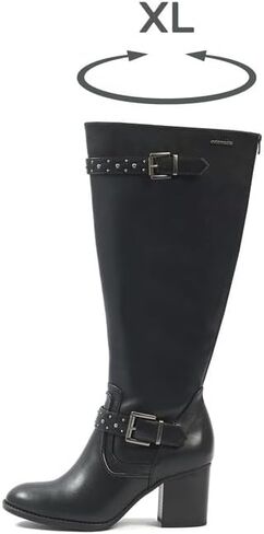 CHRYSTEL Model – Women's Tall Boots Wide Calf Vario XL/2XL – Double Removable Insole, 7 cm Heel – YKK Zip Closure – Elegant and Comfortable Style for City and Outings in Saudi Arabia