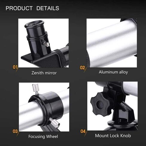 Telescope for Adults, Telescope forBeginners Adult, 60mm Opening 40mm Objective Diameter Astronomical Refracting Telescope Tripod Kit Binoculars in Saudi Arabia