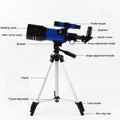 Telescope for Adults, Astronomical Telescope 300mm Focal Length 70mm Aperture Refractor Monocular Telescope 175X Lens with Tripod Moon Filter Stargazing Binoculars in Saudi Arabia