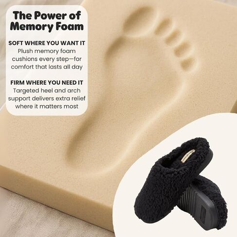 Dearfoams womens House Slippers Memory Foam Fuzzy Fiona Clog House Shoes in Saudi Arabia