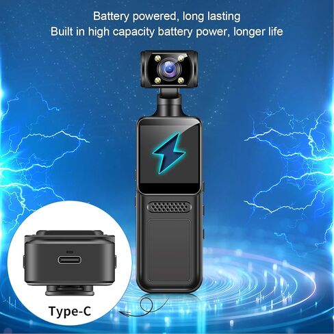 Yunir 4K Mini Action Camera,Handheld Action Camera,180° Rotatable 4K HD WiFi Enabled Camcorder for Filming Travel Vlog Video with LED Light APP for Outdoor Sports Travel in Saudi Arabia