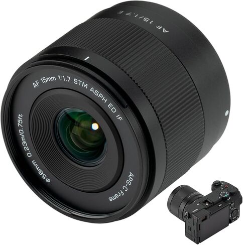 عدسة VILTROX 15 مم F1.7 E-Mount، AF 15 مم f/1.7 E لسوني E، APS-C Prime عدسة تركيز تلقائي بزاوية واسعة للغاية لكاميرات سوني a6400 a6500 a6600 A6300 A6100 ZV-E10 FX30 A6700 ZC-E10II FX30 a7RⅢ a7Ⅳ in Kuwait