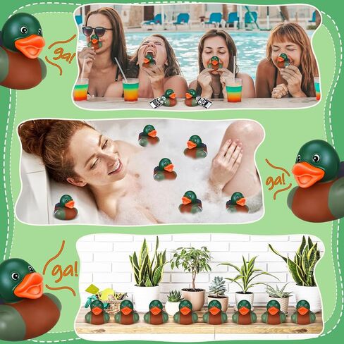 30 Pcs Mallard Rubber Ducks Bulk - 2 in Mallard Floating Bath Duck with Party Cards Adorable Party Favors for Pool Bath, Ducky Birthday Gift & Nature Birds Lovers Hunting Decoration in Saudi Arabia