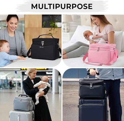 New Insulated Spectra Travel Bag - Breast Pump Bag Fit for Spectra S1 and S2, Upgraded Wearable Breast Pump case | Pumping Bag with Waterproof Mat, Portable Pump Carrying Case for Work Travel Black in Kuwait
