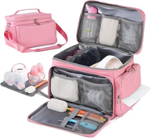 New Insulated Spectra Travel Bag - Breast Pump Bag Fit for Spectra S1 and S2, Upgraded Wearable Breast Pump case | Pumping Bag with Waterproof Mat, Portable Pump Carrying Case for Work Travel Black in Kuwait
