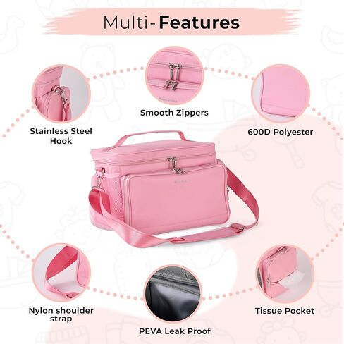 New Insulated Spectra Travel Bag - Breast Pump Bag Fit for Spectra S1 and S2, Upgraded Wearable Breast Pump case | Pumping Bag with Waterproof Mat, Portable Pump Carrying Case for Work Travel Black in Kuwait