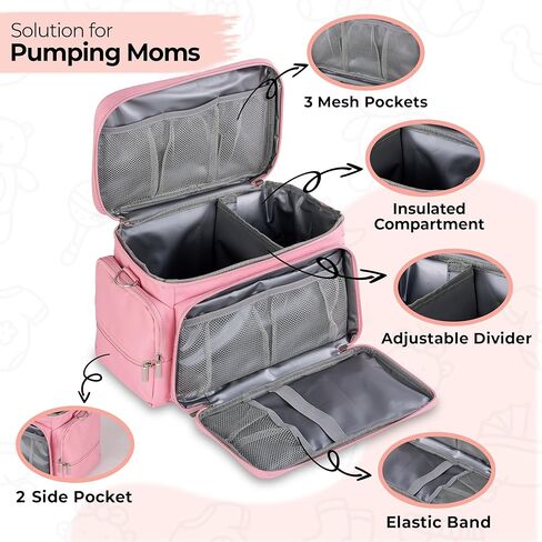 New Insulated Spectra Travel Bag - Breast Pump Bag Fit for Spectra S1 and S2, Upgraded Wearable Breast Pump case | Pumping Bag with Waterproof Mat, Portable Pump Carrying Case for Work Travel Black in Kuwait