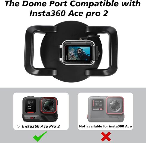 Underwater Dome Port for Insta360 Ace Pro 2 Camera, Anti- Scratch Acrylic Material, Well-Designed Hatch Closure System, Waterproof up to 30M/98.4FT in Saudi Arabia
