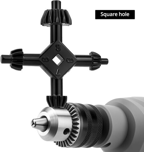 QWORK 2pcs 4-in-1 Drill Chuck Key Set, Hand Drill Chuck Wrench for Tighten Drills Chuck, Size Compatibility 3/8, 1/2, 3/4, 1 Inch, (L+S) in Saudi Arabia
