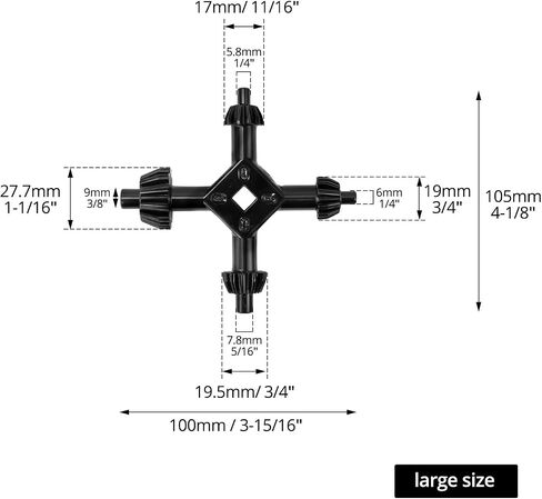 QWORK 2pcs 4-in-1 Drill Chuck Key Set, Hand Drill Chuck Wrench for Tighten Drills Chuck, Size Compatibility 3/8, 1/2, 3/4, 1 Inch, (L+S) in Saudi Arabia
