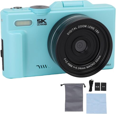 Tangxi 5K Digital Camera, 75MP Mirrorless Camera with 3 Inch Flip Screen and WiFi, 18X Digital Zoom with 3 Inch Flip Screen for Photography Travel in Saudi Arabia