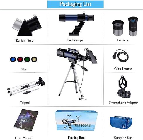 Monoculars for Adults High Power, Astronomical Telescope 70mm Refractor Telescope Moon Watching for Kids Adults Astronomy Beginners 16X 67X Lens with Finder Scope Binoculars in Saudi Arabia