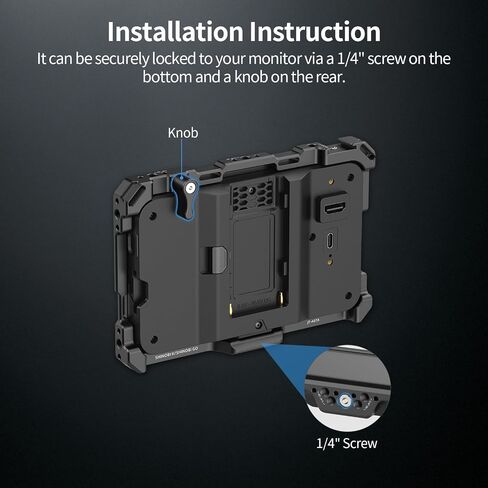 Nitze Cage for Atomos Shinobi II/Shinobi GO Monitor, with Built-in Cold Shoe and NATO Rail - JT-A07A in Saudi Arabia