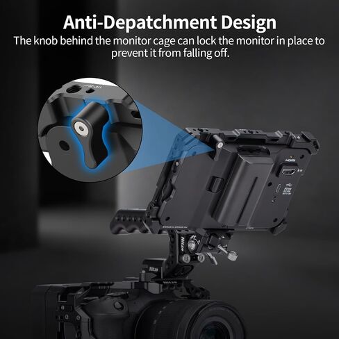 Nitze Cage for Atomos Shinobi II/Shinobi GO Monitor, with Built-in Cold Shoe and NATO Rail - JT-A07A in Saudi Arabia