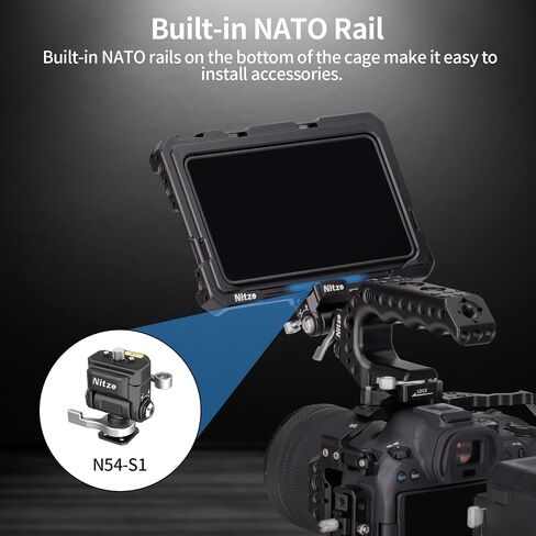 Nitze Cage for Atomos Shinobi II/Shinobi GO Monitor, with Built-in Cold Shoe and NATO Rail - JT-A07A in Saudi Arabia