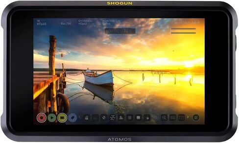 شاشة Atomos Shogun مقاس 7.2 بوصة HDR Pro/شاشة سينما/مسجل/محول مع مجموعة طاقة عالمية (عنصران) in Kuwait