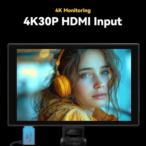 شاشة كاميرا HD7T 1000nit فائقة السطوع مع شاشة غير لامعة مضادة للوهج مقاس 7 بوصات تعمل باللمس وضوء الشمس المرئي وHDMI 4K مدخلات مساعدة فيديو ثلاثية الأبعاد LUT in Saudi Arabia