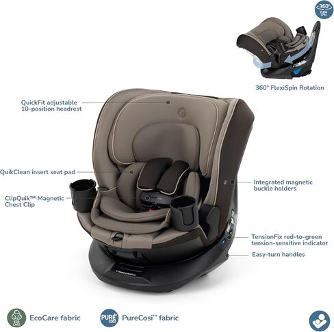 Maxi-Cosi Andi 360 Rotating All-in-One Baby Convertible Car Seat, Rear-Facing, Forward Facing Car Seat, Infant Toddler Booster, Easy Rotation, Tension System, Harness Adjust, Truffle in Saudi Arabia