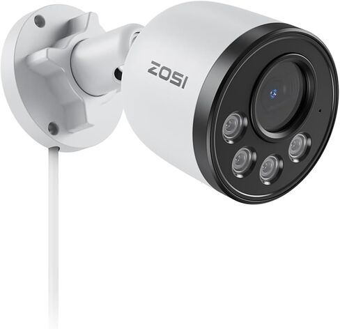 كاميرا ZOSI 4MP Add-on PoE الأمنية، داخلية وخارجية، رؤية ليلية 100 قدم، اكتشاف مركبة الشخص، صوت في اتجاه واحد، غلاف معدني، تعمل فقط مع نفس العلامة التجارية 5MP 4K أنظمة مسجل فيديو شبكة NVR in Saudi Arabia