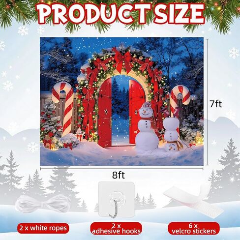 عيد الميلاد غطاء باب المرآب زينة 7x16ft الشتاء عيد ميلاد سعيد راية خلفية شاحنة شجرة الثلج خلفية كبيرة في الهواء الطلق تزيين في العطلة in Kuwait