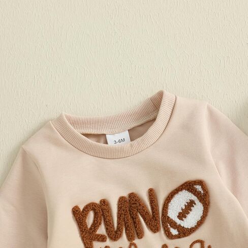 Newborn Baby Boy Football Outfit Letter Embroidery Long Sleeve Romper Jumpsuit One Piece Clothes Fall in Kuwait