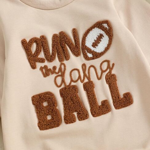 Newborn Baby Boy Football Outfit Letter Embroidery Long Sleeve Romper Jumpsuit One Piece Clothes Fall in Kuwait