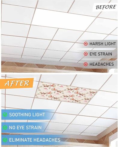 Fluorescent Light Covers for Drop Ceiling Retro Western Cowboy Desert Magnetic Light Filters, Classic Horse Cactus Ceiling Shade Filters for Home Classroom Office,2x4 ft,4Packs in Saudi Arabia