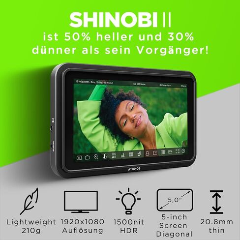 شاشة Atomos Shinobi II HDMI 4K مع شاشة لمس HDR وبطارية 5200 مللي أمبير في الساعة in Saudi Arabia
