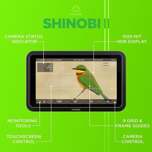 شاشة Atomos Shinobi II HDMI 4K مع شاشة لمس HDR وبطارية 5200 مللي أمبير في الساعة in Saudi Arabia