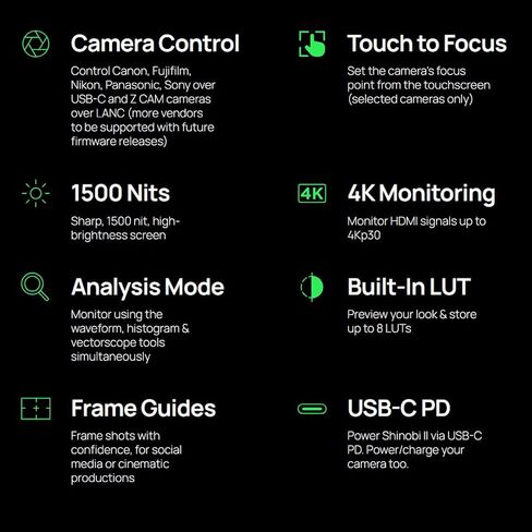 شاشة Atomos Shinobi II HDMI 4K مع شاشة لمس HDR وبطارية 5200 مللي أمبير في الساعة in Saudi Arabia