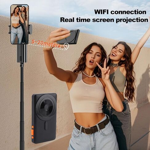 Vlog Selfie Monitor Screen, 4.02 inch Mirror Display w 180° Flip 3 Level Brightness, Magnetic Selfie Screen with Bluetooth Remote for Vlog Live Streaming TikTok (Black) in Saudi Arabia