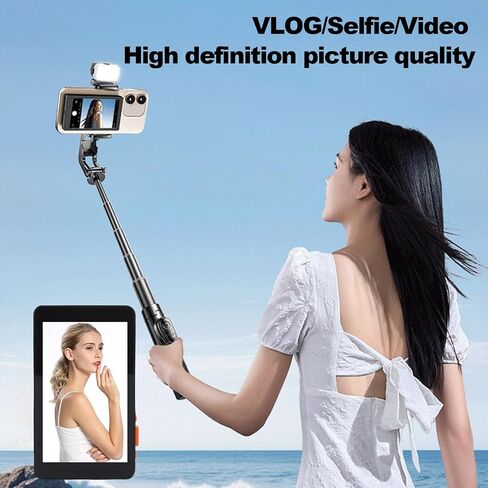 Vlog Selfie Monitor Screen, 4.02 inch Mirror Display w 180° Flip 3 Level Brightness, Magnetic Selfie Screen with Bluetooth Remote for Vlog Live Streaming TikTok (Black) in Saudi Arabia