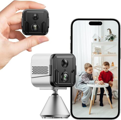 Mini Indoor Camera with Motion Detection, Night Vision, 100-Day Battery Life - 1080P HD Baby Monitor, Pet Camera, Nanny Cam for Home, Office, Indoor Security in Saudi Arabia