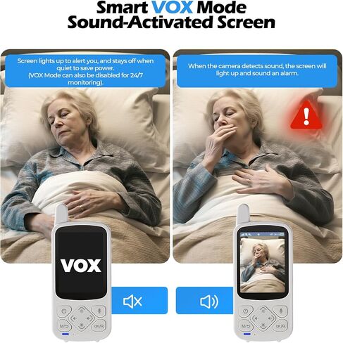 Elderly Monitor with Camera and Audio, Two-Way Talk Baby Monitors for Elderly Care, Call Button, Med Reminder Camera for Elderly Monitoring, for Seniors, Dementia Patients (No WiFi) in Saudi Arabia