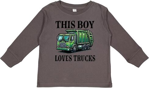 تي شيرت Inktastic This Boy Loves Trucks للأطفال الصغار بأكمام طويلة in Kuwait