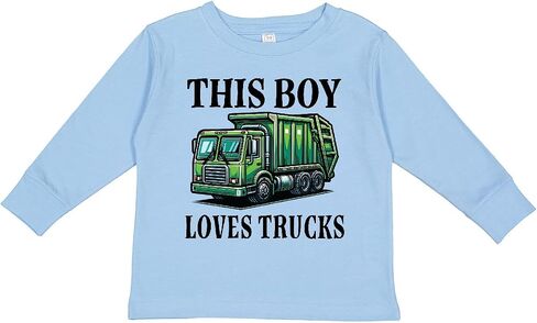 تي شيرت Inktastic This Boy Loves Trucks للأطفال الصغار بأكمام طويلة in Kuwait